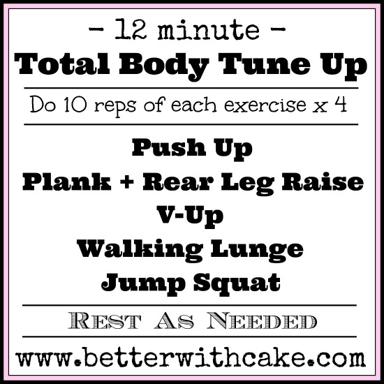 12 Minute {No Equipment} Total Body Workout