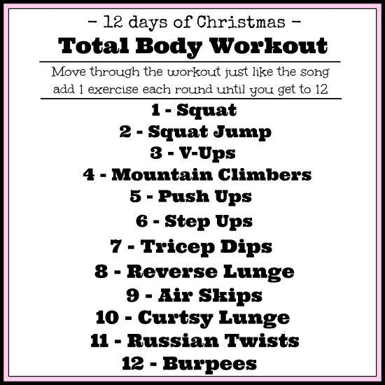 12 days of Christmas - no equipment - total body HIIT Workout - www.betterwithcake.com
