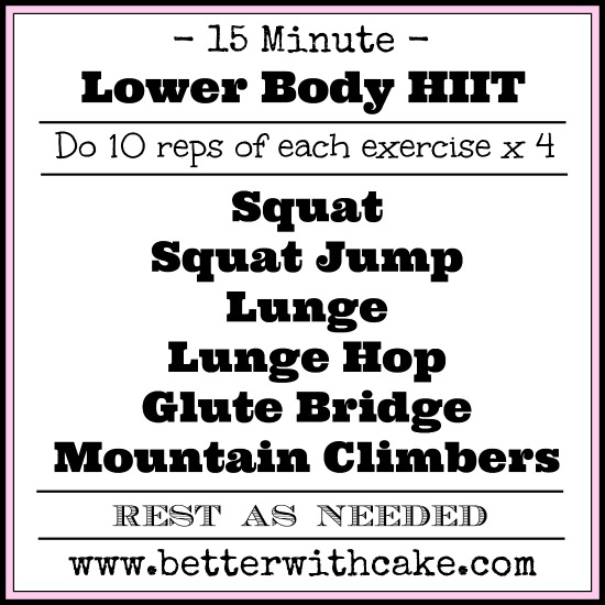 Sugar Free} Strawberry & Banana Smoothie & A 15 min Lower Body HIIT Workout  – Better with Cake