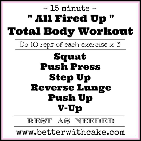15 min , no equipment, total body workout - www.betterwithcake.com