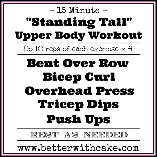 15 min upper body workout - www.betterwithcake.com