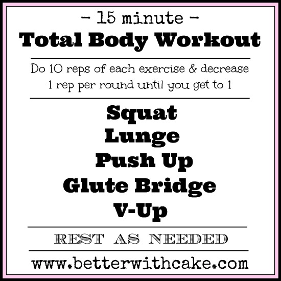 15 minute - No Equipment - Total Body Workout