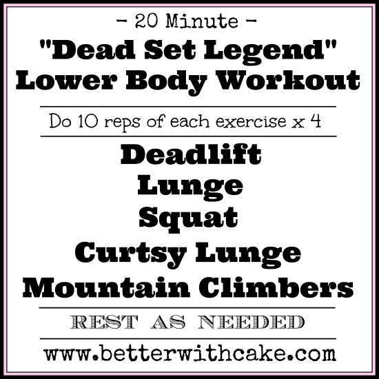 20 Minute Lower Body Workout - www.betterwithcake.com