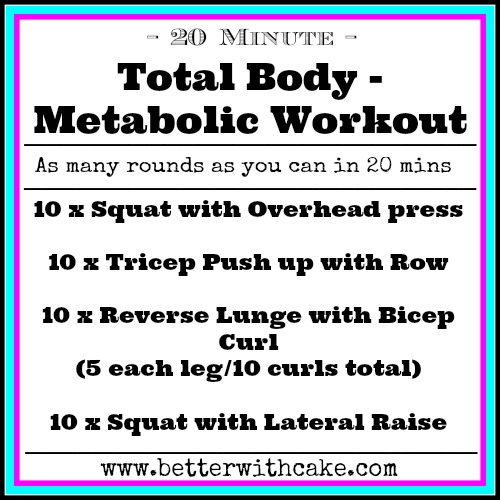 20 min Metabolic Workout