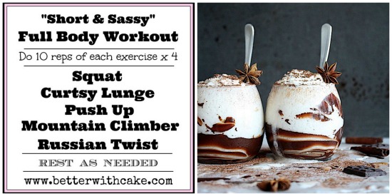 Creamy Iced Vanilla Chai Latte & A 15 Min No Equipment - Total body workout - www.betterwithcake.com