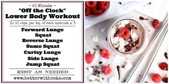 Lamington Super Smoothie & A 20 minute {No Equipment} Lower Body HIIT  Workout – Better with Cake