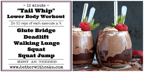 Healthy {Keto} Brownie Batter Shake & 12 min lower body workout - www.betterwithcake.com