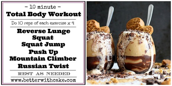 Healthy {Sugar Free - Dairy Free} Gingerbread Latte + 10 Minute No Equipment Total Body Workout - www.betterwithcake.com