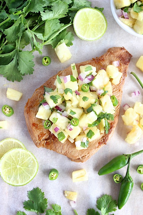 Healthy Homemade Teriyaki Chicken with Sweet and Spicy Pineapple Jalapeno' Salsa {Gluten Free & Paleo Friendly} - www.betterwithcake.com