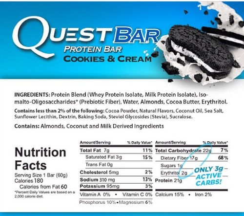 Quest Nutrition Cookies and Cream 