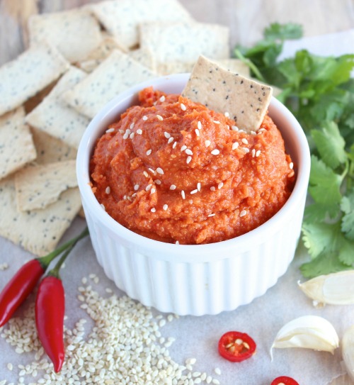 Roasted Garlic and Red Pepper Hummus