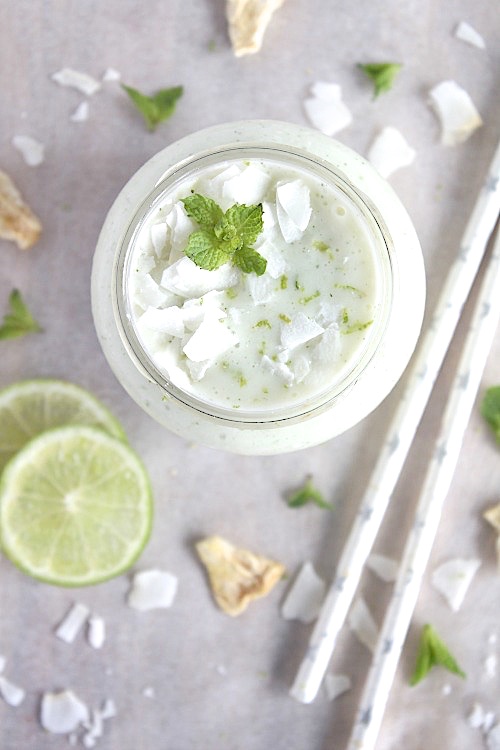 Pineapple Mint and Lime Smoothie {Vegan - Gluten Free - Paleo Friendly} - www.betterwithcake.com