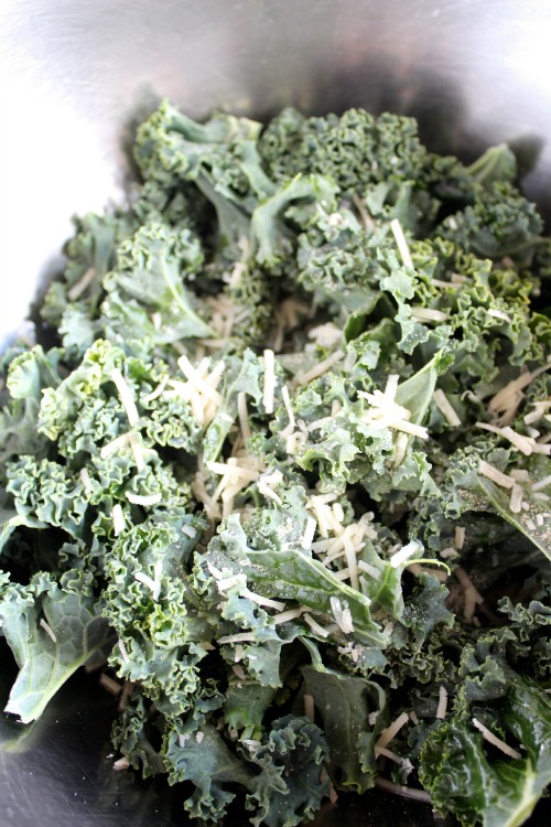 Garlic and Parmesan {Oven Baked} Kale Chips