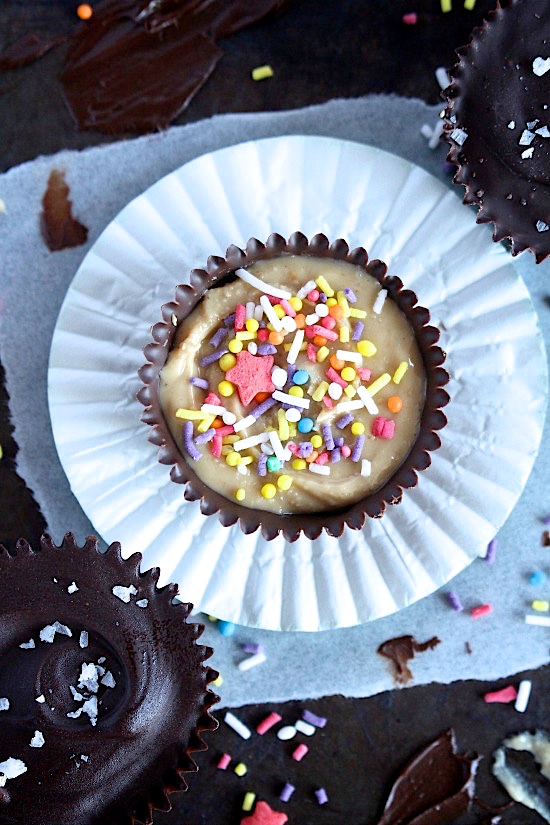 Healthy {EGG FREE} Espresso Infused, Dark Chocolalate Cake Batter Cashew Butter Cups - Gluten Free - Dairy free - Grain free - Sugar free - Low carb - Paleo - Keto - Vegan - www.betterwithcake.com