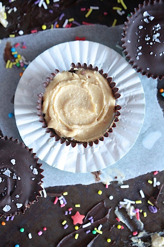 Healthy {EGG FREE} Espresso Infused, Dark Chocolalate Cake Batter Cashew Butter Cups - Gluten Free - Dairy free - Grain free - Sugar free - Low carb - Paleo - Keto - Vegan - www.betterwithcake.com