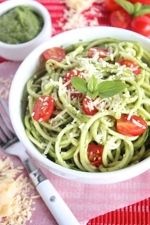 Zucchini Noodles with Avocado Pesto