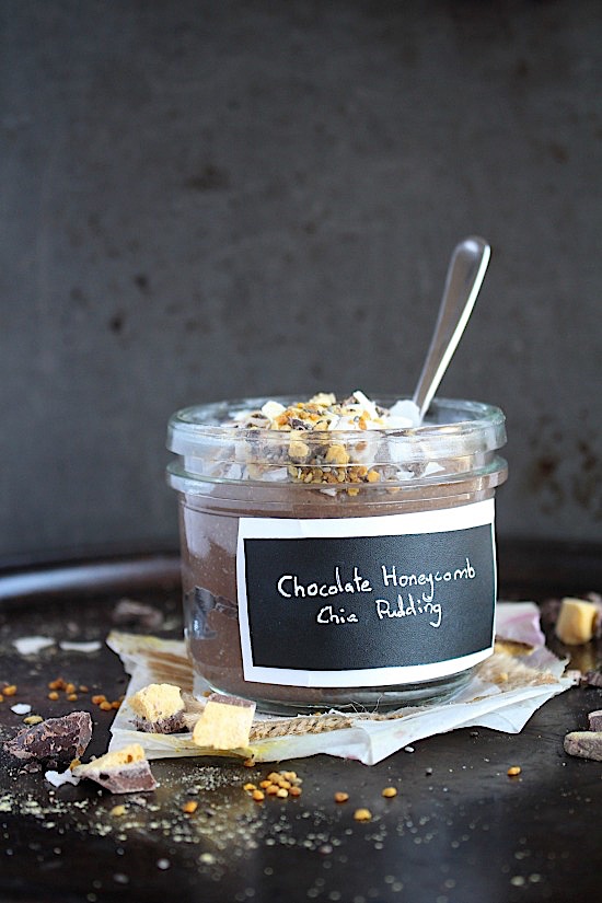 Chocolate Honeycomb Chia Pudding {Dairy Free - Refined Sugar Free - Low Carb - Keto - Paleo} - www.betterwithcake.com