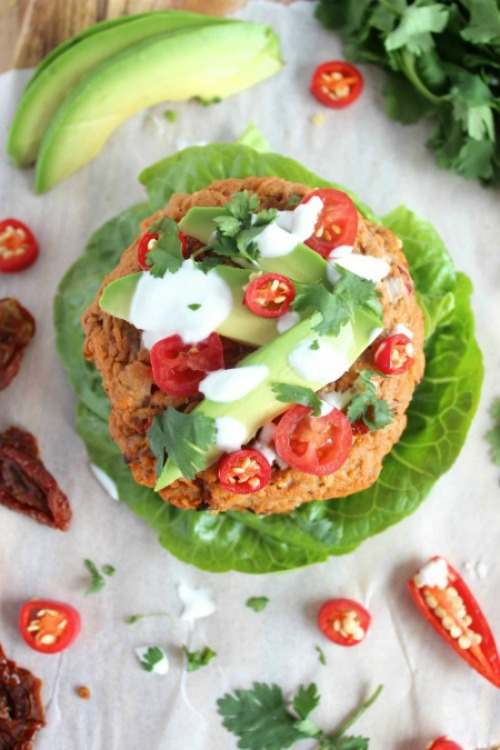 Paleo Friendly - Spicy, Sun-Dried Tomato and Chargrilled Red Pepper Tuna Burgers 