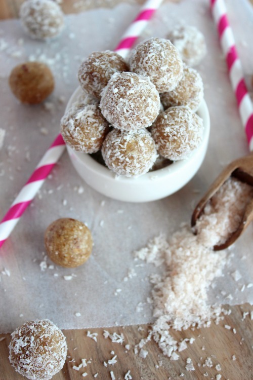 All Natural Salted Caramel Coconut Bliss Bites