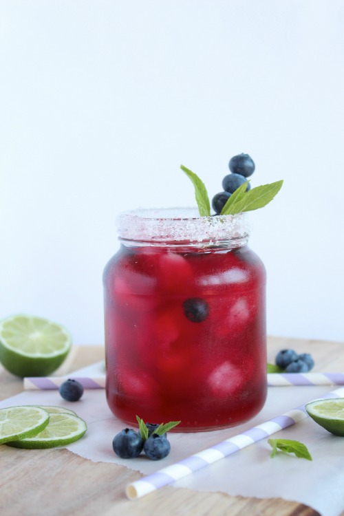 Blueberry, Mint and Lime Iced Tea