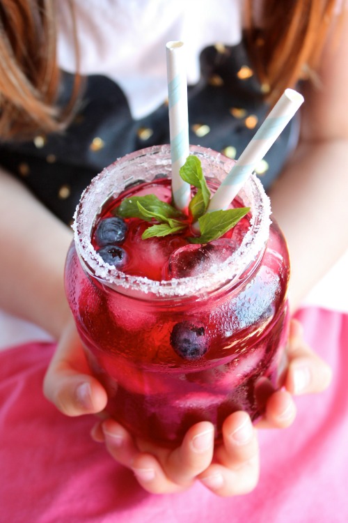 Blueberry, Mint and Lime Iced Tea