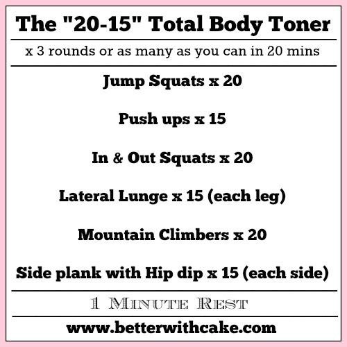 The 20-15 Total Body Toner - www.betterwithcake.com