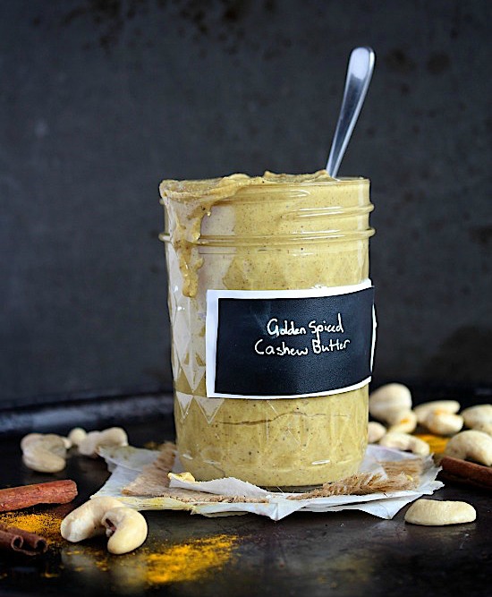 Golden Spiced Cashew Butter {Sugar Free, Gluten Free, Dairy Free, Vegan, Keto & Paleo Friendly} - www.betterwithcake.com