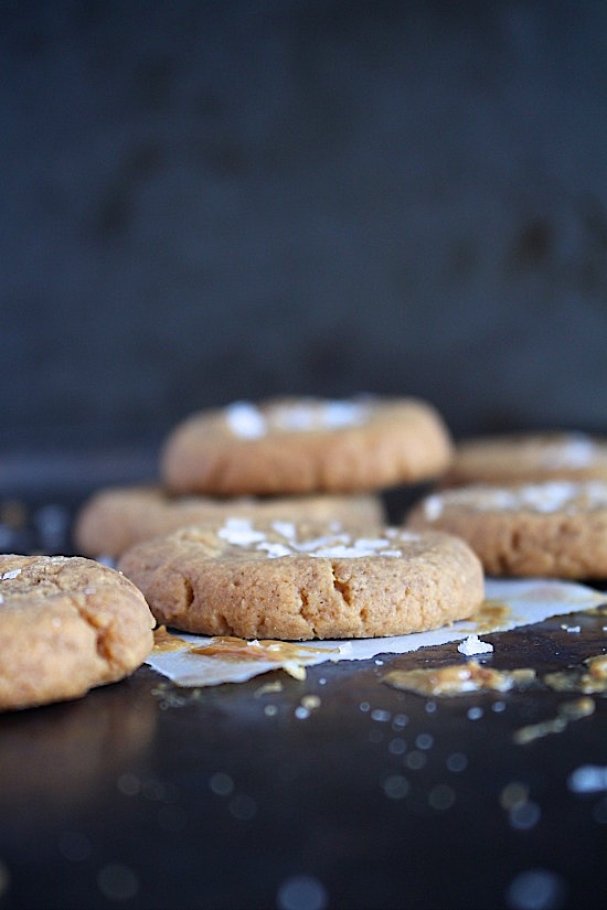 3 Ingredient Flourless Salted Peanut Butter Cookies {Gluten Free - Dairy Free - Low Carb - Keto - Vegan - Paleo Friendly} - www.betterwithcake.com