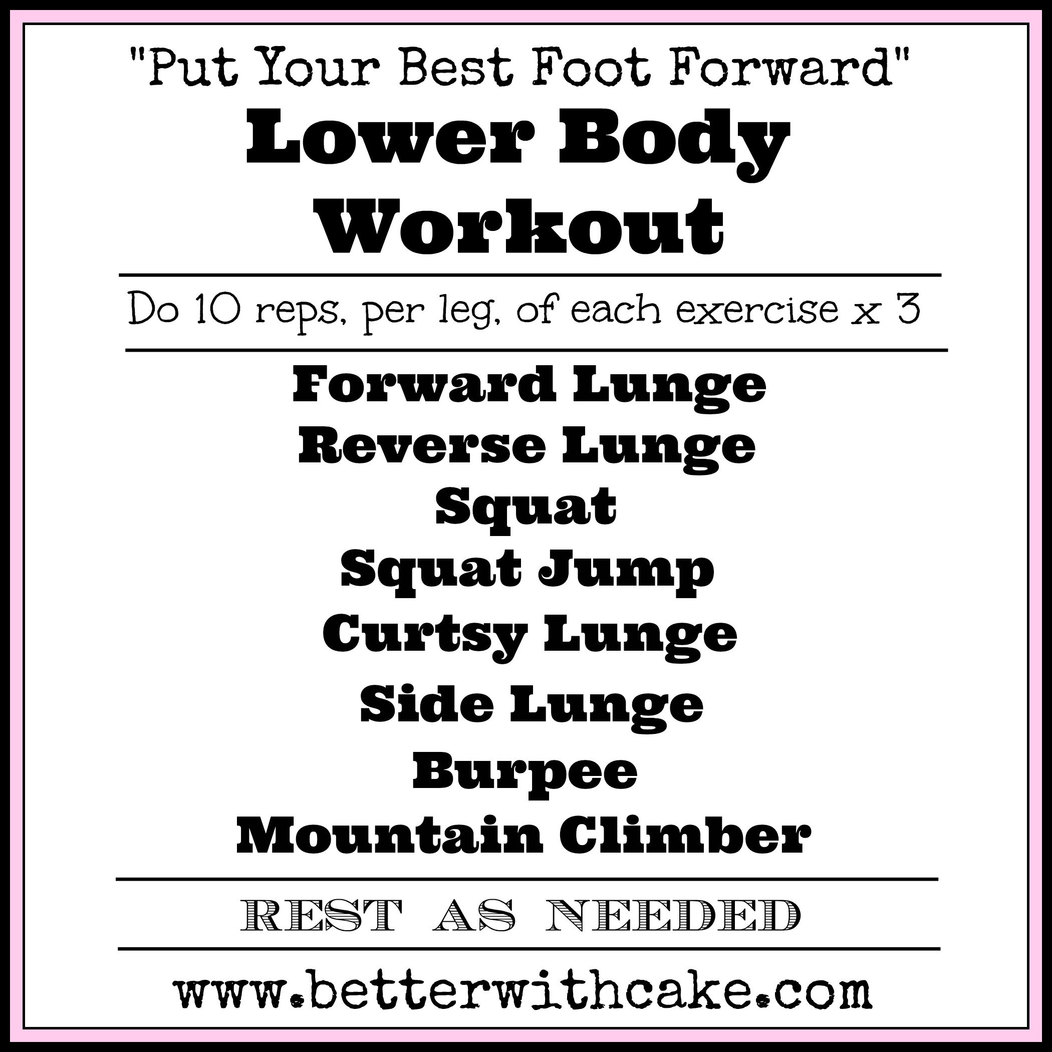 Lower Body HIIT Workout - www.betterwithcake.com