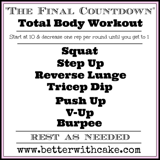 NYE Countown Total Body HIIT Workout - www.betterwithcake.com