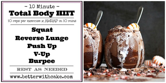 Sugar Free Peppermint Mocha 20 Minute HIIT Workout - www.betterwithcake.com