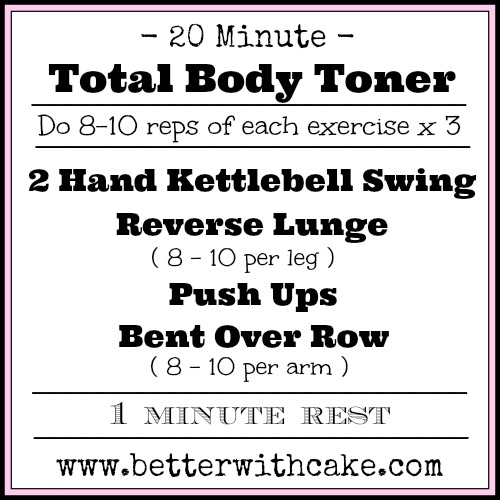 20 Minute Total Body Toning Workout - www.betterwithcake.com