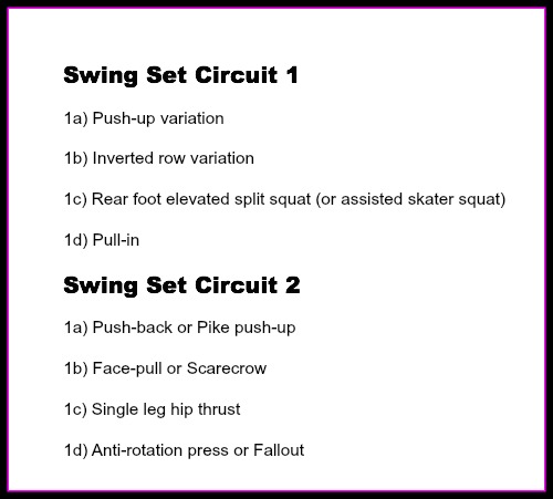 Total Body Swing Set Workout