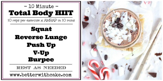 10 Minute {No Equipment} Total Body HIIT Workout & A Sugar Free, Iced Peppermint Mocha
