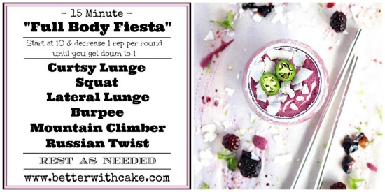 Blackberry Mint & Lime Mojito Smoothie & A 15 Minute {No Equipment} Full Body Workout