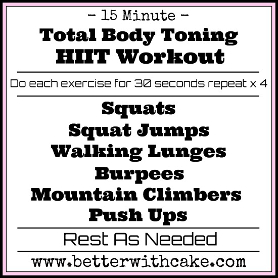 A 15 Minute {No Equipment} Total Body Toning HIIT Workout & A Blueberry ...