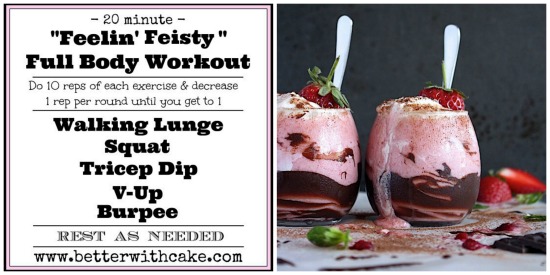 Beauty Boosting Strawberry Thickshake & a 20 Min {No Equipment} Full Body Workout