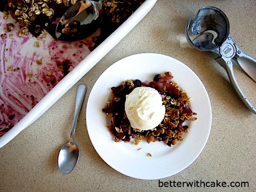 Apple and Blueberry Cardamom Crumble