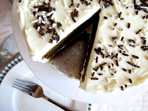 Amazing Coffee Cake with Whipped Vanilla Cheesecake Frosting