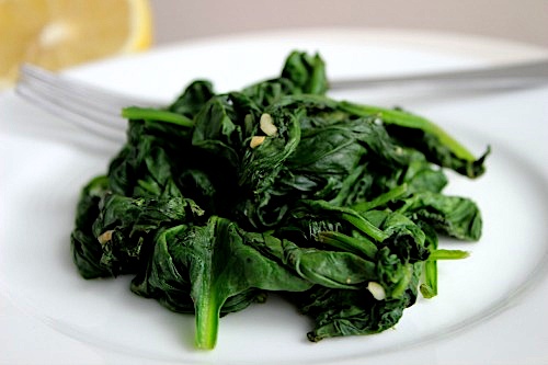 Panfried Spinach with Garlic and Lemon