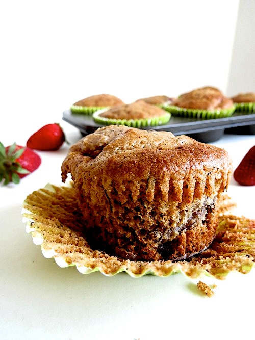 Healthy Whole Wheat Banana Berry Muffins
