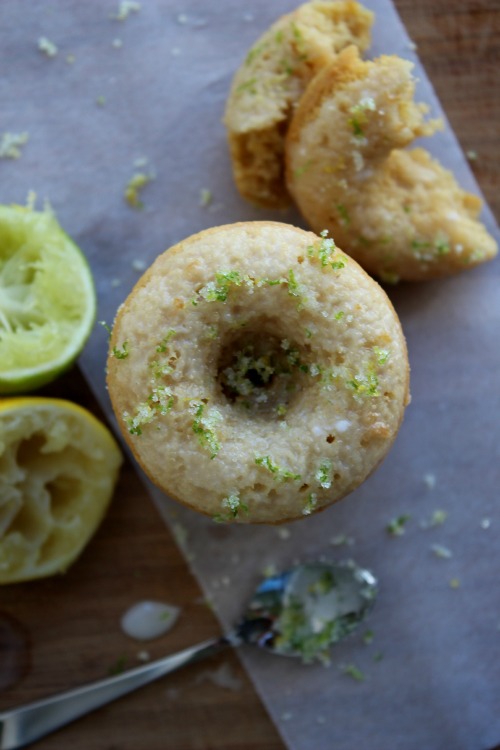 Grain Free Lemon and Lime Donuts {baked} with Lemon Lime Glaze