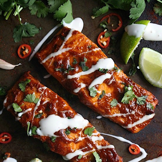 6 Minute Sweet and Spicy Chipotle BBQ Salmon