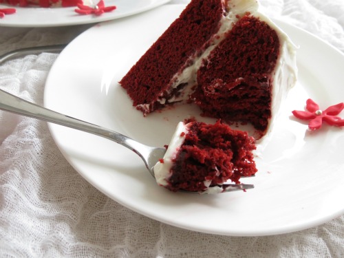 Red Velvet Cake with Whipped White Chocolate Frosting