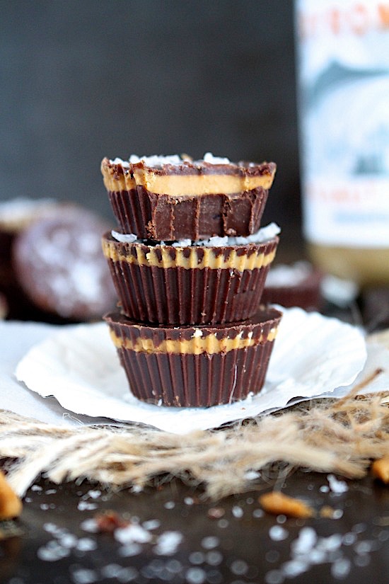 Salted Dark Chocolate Peanut Butter Tahini Fudge Bites  {Dairy Free – Sugar Free – Gluten Free – Vegan – Keto – Paleo Friendly}