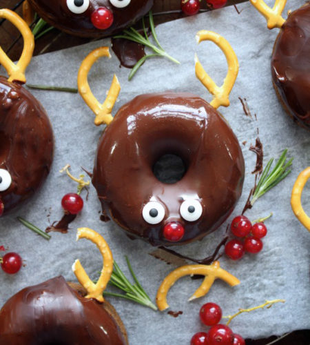 Baked Choc Fudge Reindeer Donuts – Low Carb – Gluten free!