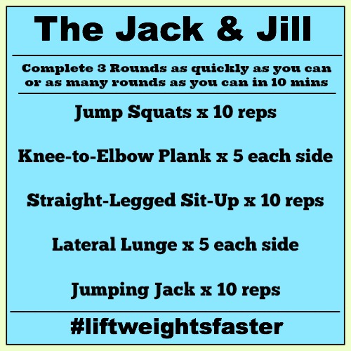 Fit Friday Fun 31-10-14 –  A new Jen Sinkler Lift Weights Faster Challenge