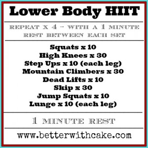 Fit Friday Fun – Lower Body HIIT – Better with Cake