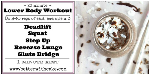 A 20 Minute Lower Body Workout & A Secretly Healthy, Grown Up Chocolate Thickshake Recipe