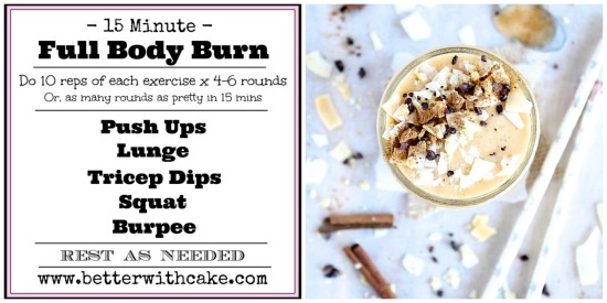15 Minute Full Body Burn + A Creamy, Dreamy Sweet Potato Pie Smoothie